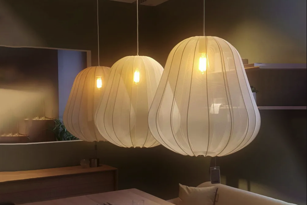 Cozy Fabric Chandelier Adds Warmth to Restaurant