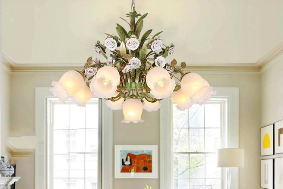 Rustic Elegance: Ceramic Floral Country Style Chandelier