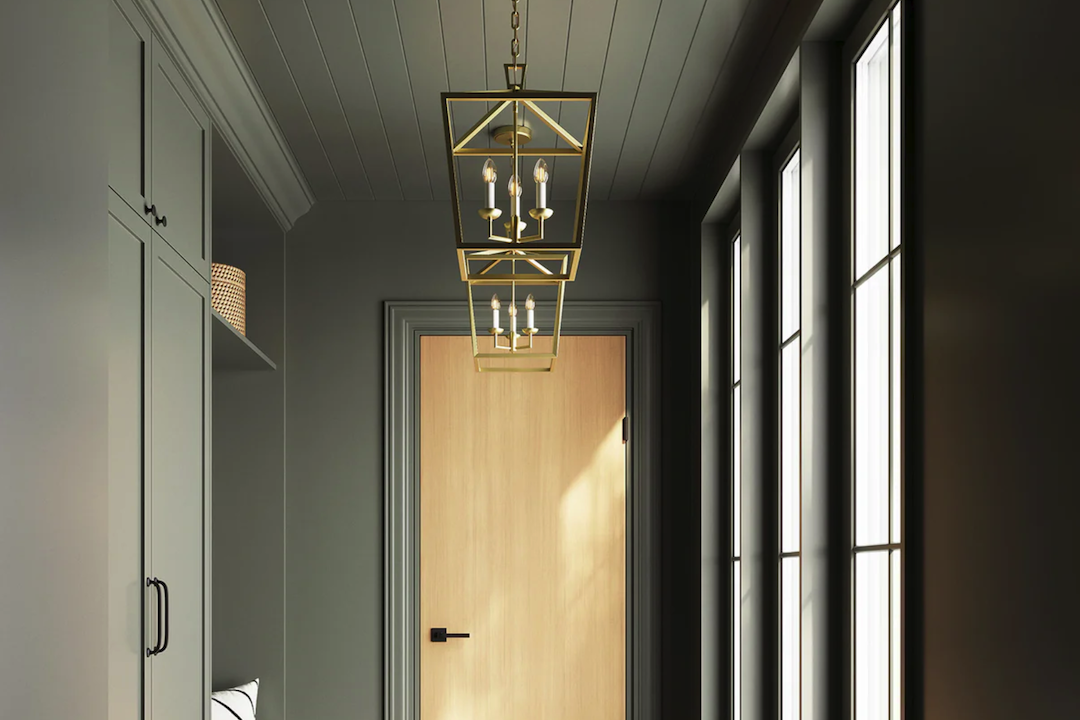Brass-Accented Minimalist Entryway Light